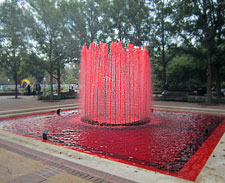 Entry Fountain Goes Red