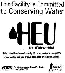 Zurn Water Conserving Urinal