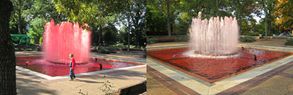 Fountain dyed red, then hope fades