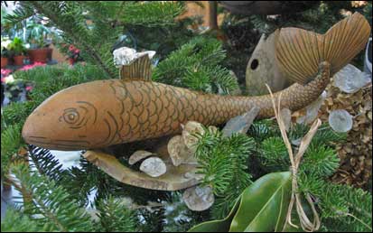 Koi gourd ornament